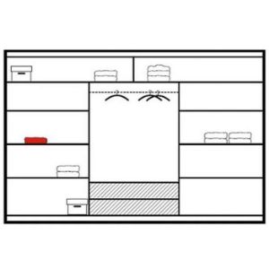 Obrazek SZAFA LIZBONA 2 250 BIAŁY/LUSTRO