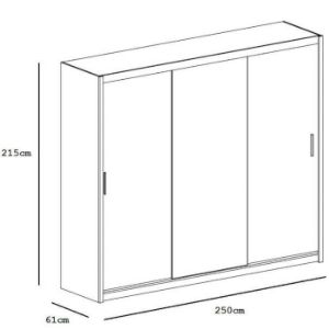 Obrazek SZAFA LIZBONA 2 250 BIAŁY/LUSTRO