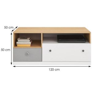 Obrazek Szafka RTV Pixel dąb biszkoptowy/biały lux/szary