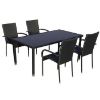Obrazek Komplet mebli ogrodowych technoratan 1+4 czarny