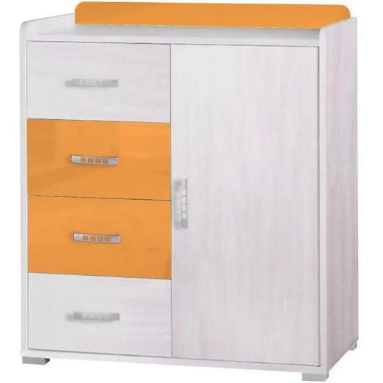 Obrazek Komoda Nemo 6 jesion werona/pomarańczowy połysk