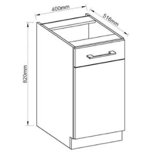 Obrazek Szafka kuchenna VIGO grafit mat 40D 1F BB