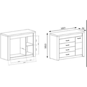 Obrazek Komoda Indianapolis I17 jesion ciemny