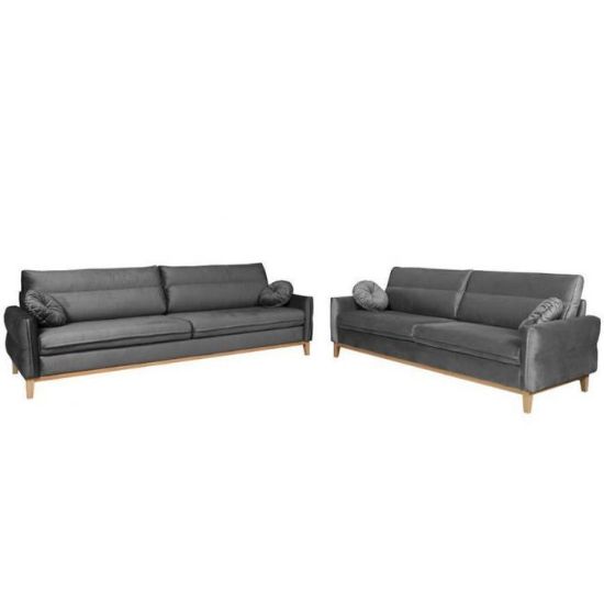 Obrazek Komplet Bellano 3/2/1 Grey Kronos 22 drewno naturalne