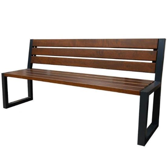 Obrazek  Ławka nowoczesna z oparciem orzech 