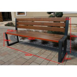 Obrazek  Ławka nowoczesna z oparciem orzech 