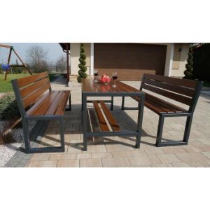 Obrazek  Ławka nowoczesna z oparciem orzech 