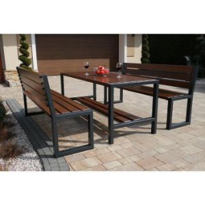 Obrazek  Ławka nowoczesna z oparciem orzech 