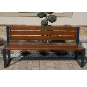 Obrazek  Ławka nowoczesna z oparciem orzech 