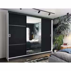 Obrazek Szafa Retro 200 2L biała / front czarny