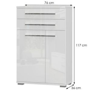 Obrazek Komoda 2d2s Piano Cpl22 Biały Połysk