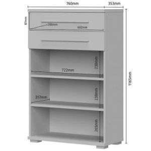 Obrazek Komoda 2d2s Piano Cpl22 Biały Połysk