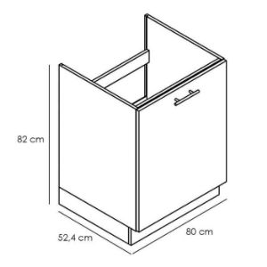 Obrazek Szafka kuchenna Denis d60zl pl biały satyna mat/biały 