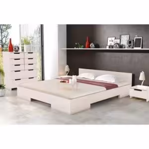 Obrazek Łóżko drewniane bukowe Skandica Spectrum niskie 200x200 biały