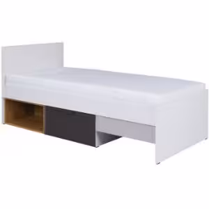 Obrazek Łóżko Joker 15 P/L Biały/Grafit/Szary/Dąb Lefkas