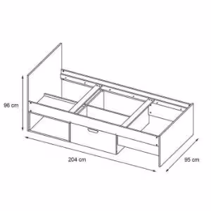 Obrazek Łóżko Joker 15 P/L Biały/Grafit/Szary/Dąb Lefkas