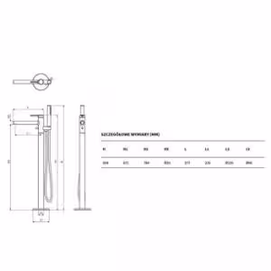 Obrazek Bateria wannowa wolnostojąca Pi chrom