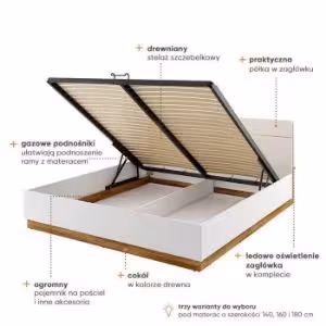 Obrazek Łóżko Dentro 180 z pojemnikiem DT-02