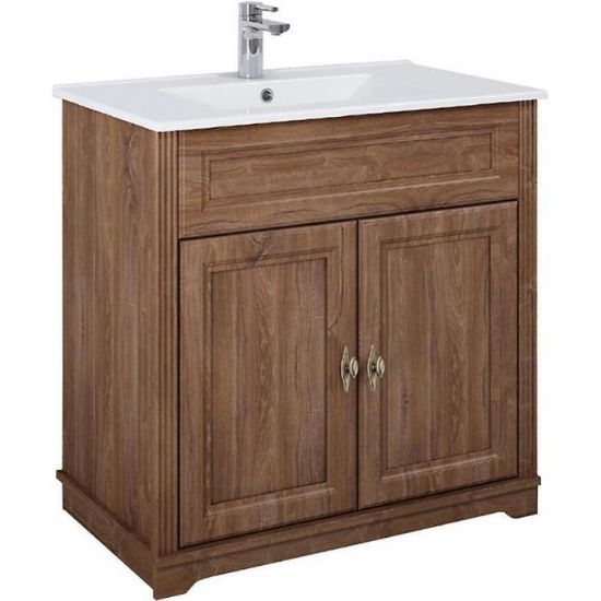 Obrazek Zestaw szafka z umywalką Retro Oak 80 2D