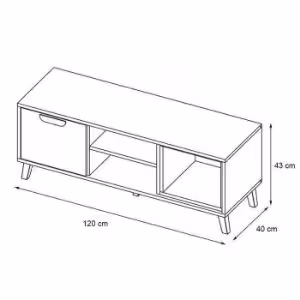 Obrazek Szafka RTV Joker 10 Biały/Grafit/Szary/Dąb Lefkas