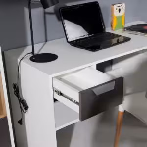 Obrazek Szafka RTV Joker 10 Biały/Grafit/Szary/Dąb Lefkas