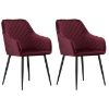 Obrazek Zestaw 2 Krzeseł Nugat Bordo Aksamit/Nogi Czarn