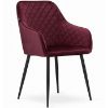 Obrazek Zestaw 2 Krzeseł Nugat Bordo Aksamit/Nogi Czarn