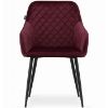 Obrazek Zestaw 2 Krzeseł Nugat Bordo Aksamit/Nogi Czarn