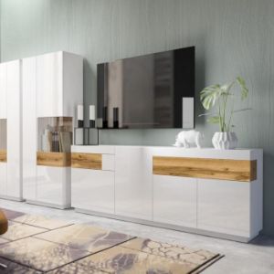 Obrazek Komoda Silke 43 dąb wotan/biały połysk