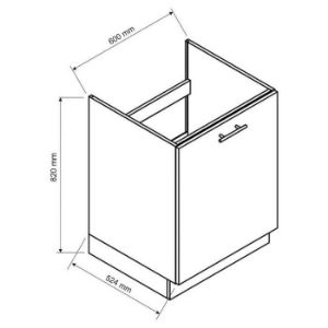 Obrazek Szafka Kuchenna Emily D60ZL PL czarny groszek