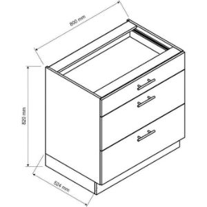 Obrazek Szafka kuchenna Oscar D80s/3 biały połysk/biały 