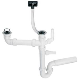 Obrazek Syfon zlewozmywakowy podwójny rurowy