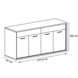 Obrazek Komoda M8 Mediolan Natural Hikora 