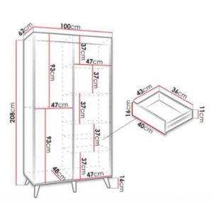Obrazek Komplet Szuflad (2SZT) 100 Dąb Craft Złoty