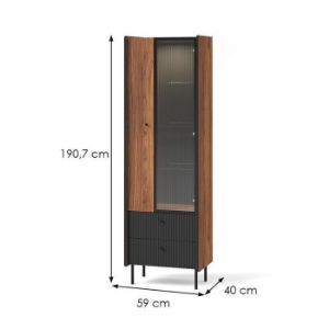 Obrazek Witryna Prestigo P3 1d1w2s Orzech War/San Seb/Czarn