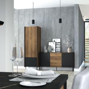 Obrazek Witryna Prestigo P3 1d1w2s Orzech War/San Seb/Czarn