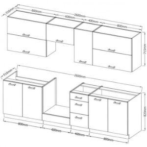 Obrazek Kuchnia Vigo grafit mat 260 bez blatu