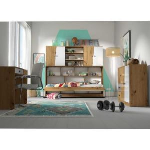 Obrazek Półko-Tapczan Pionowy Nero 15 – Szary Połysk