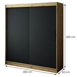 Obrazek Szafa Halifax T 200 Dąb Artisan/Czarny