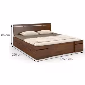 Obrazek Łóżko sosnowe Skandica Sparta maxi+sz 160X200 orzech 