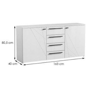 Obrazek Komoda Ksanti 2d4s Biały/Biały Połysk 11008640