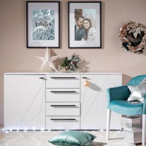 Obrazek Komoda Ksanti 2d4s Biały/Biały Połysk 11008640