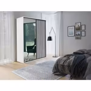 Obrazek  Szafa Atena biały/lamela czarna 150x215x62 