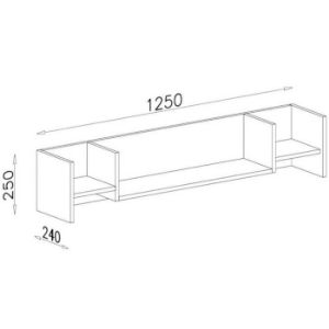Obrazek Półka Planet PL13 biały/dąb/morski