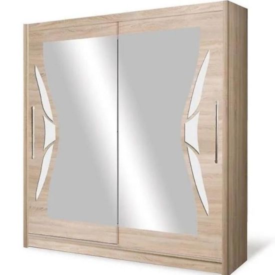 Obrazek Szafa Denver 2 D08-20 200 cm dąb sonoma/biały połysk