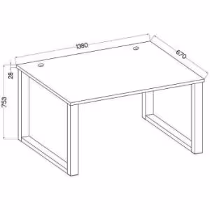 Obrazek Biurko Malta Metalowe Nogi Jasny Szary (Blat 28mm) Typ 150