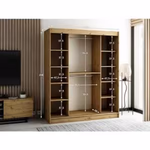 Obrazek Szafa Lamelo 180 Dąb Artisan/Czarny