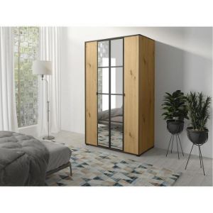 Obrazek Szafa Oslo I 120 Artisan/Czarny/Lustro