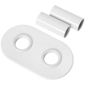 Obrazek Zestaw maskujący podwójny do podłączenia grzejnika biały