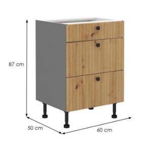 Obrazek Szafka kuchenna AVA dąb artisan/antracyt 60d 3s bb